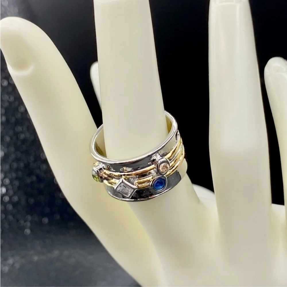 Silver Art Deco Gemstone Ring